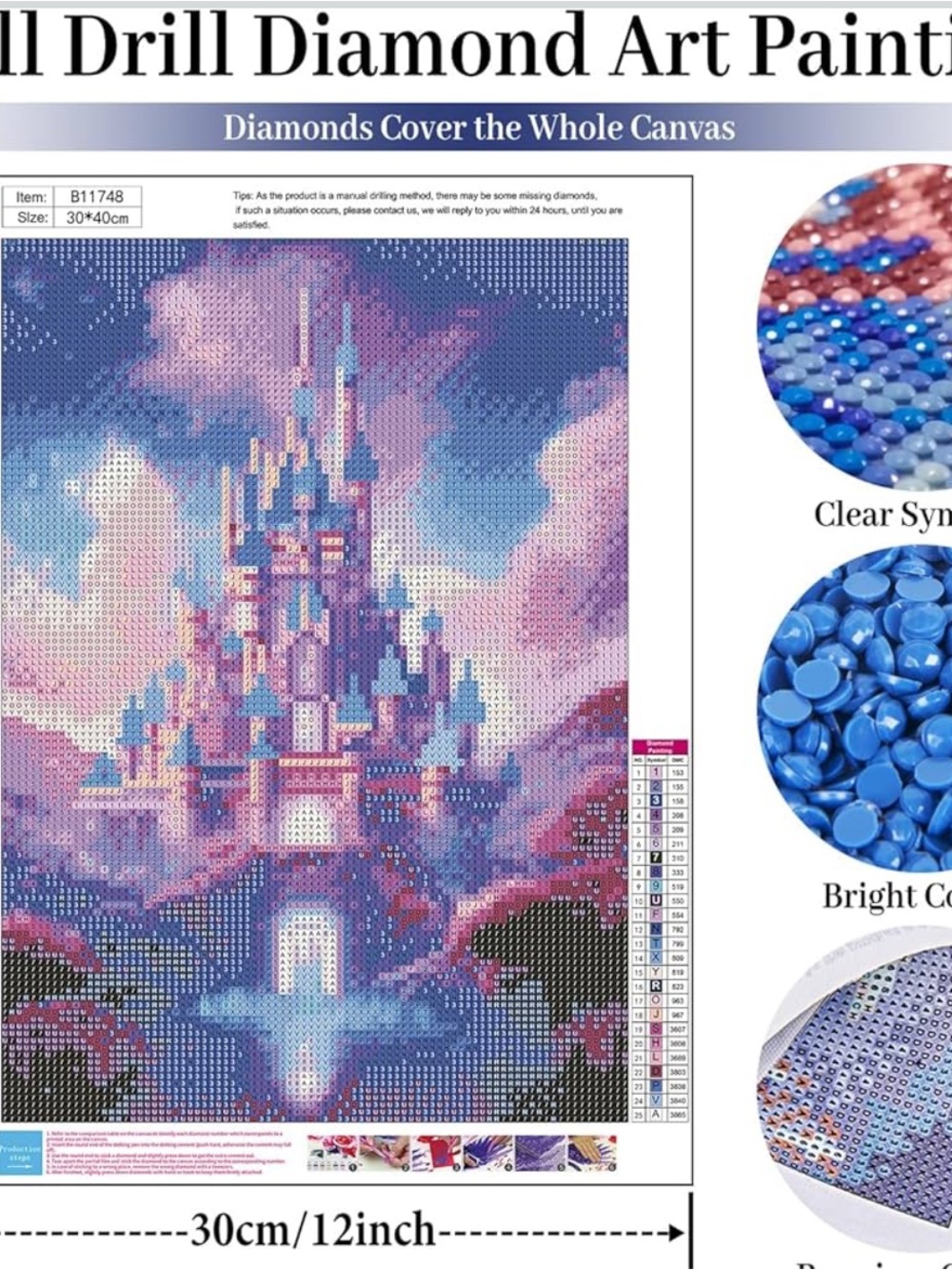 Dreamy Pink & Blue Fantasy Castle Wall Art - Picture 2 of 4